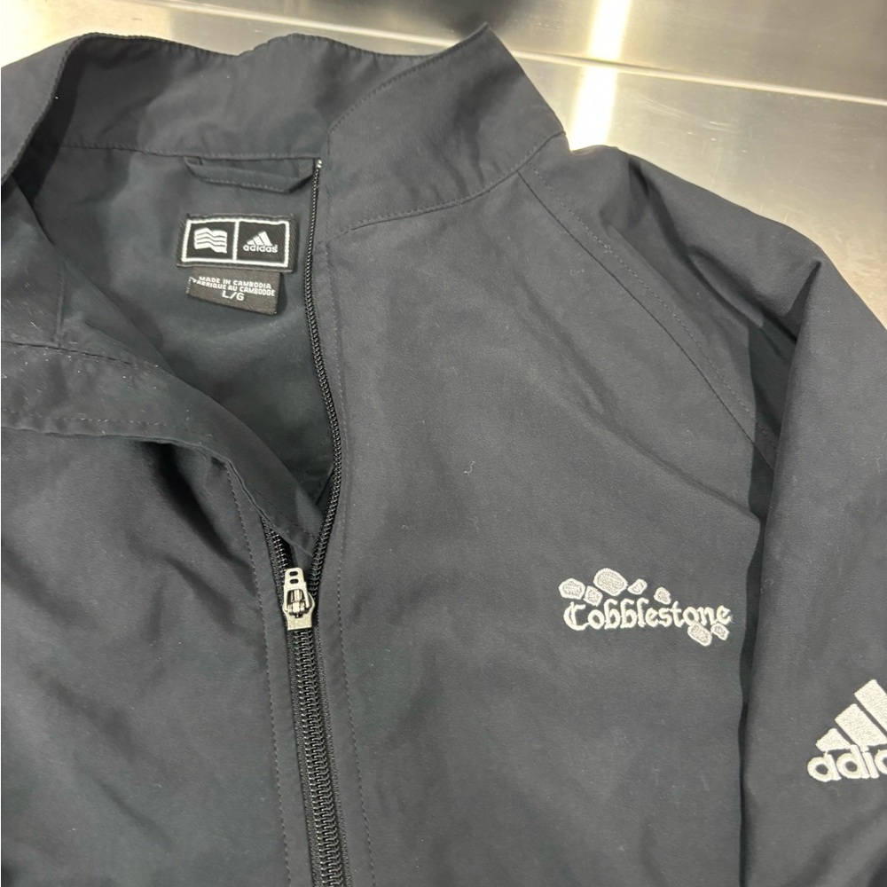 Adidas gold pull over.  Black.  Large